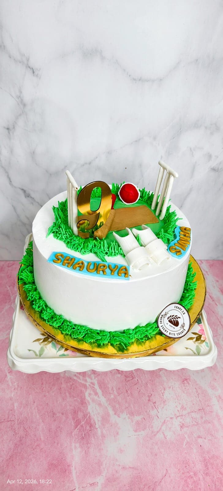 Shaurya turned nine — a cricket pitch you can eat